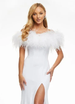 Genevieve Gown -Naked Dresses Store ASHELYlauren 11099 White Genevieve Evening Gown. Close Up