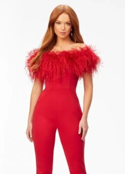 Miron Jumpsuit -Naked Dresses Store ASHLEYlauren 11100 Red Miron Jumpsuit. Close up