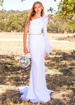 Isla Gown -Naked Dresses Store ASHLEYlauren 11131 Isla Evening Gown White Editorial