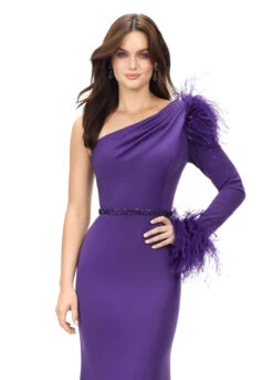 Isla Gown -Naked Dresses Store ASHLEYlauren 11131 Purple Isla Evening Gown. Close Up