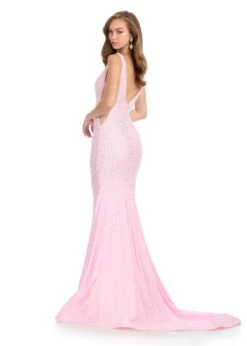 Misha Gown -Naked Dresses Store ASHLEYlauren 112030 Ice Pink Misha Evening Gown.Back