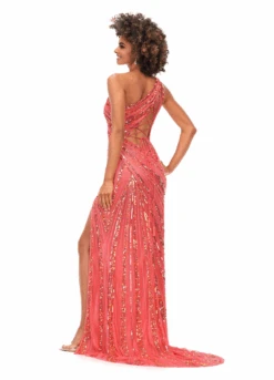 Kourt Gown -Naked Dresses Store ASHLEYlauren 11244 Coral Kourt Evening Gown. Back