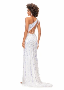 Kourt Gown -Naked Dresses Store ASHLEYlauren 11244 White Kourt Evening Gown. Back