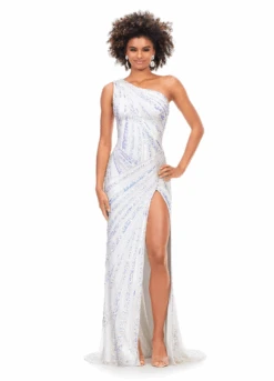 Kourt Gown -Naked Dresses Store ASHLEYlauren 11244 White Kourt Evening Gown. Front