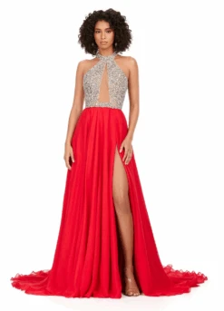 Kara Gown -Naked Dresses Store ASHLEYlauren 11248 Red Kara Evening Gown