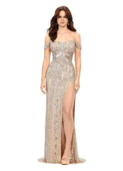 Leonie Gown -Naked Dresses Store ASHLEYlauren 11257 Nude Leonie Evening Gown