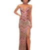 Dallas Gown -Naked Dresses Store ASHLEYlauren 11259 Multi Nude Dallas Evening Gown