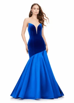 Polly Gown -Naked Dresses Store ASHLEYlauren 11264 Blue Polly Evening Gown