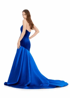 Polly Gown -Naked Dresses Store ASHLEYlauren 11264 Blue Polly Evening Gown.Back