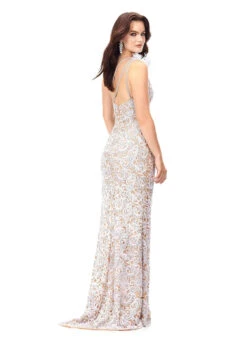 Duchess Gown -Naked Dresses Store ASHLEYlauren 11277 Nude Duchess Evening Gown. Back