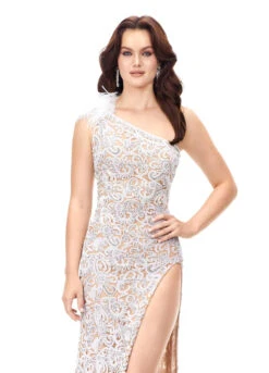 Duchess Gown -Naked Dresses Store ASHLEYlauren 11277 Nude Duchess Evening Gown. Close Up