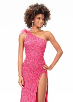 Duchess Gown -Naked Dresses Store ASHLEYlauren 11277 Pink Duchess Evening Gown. Close Up