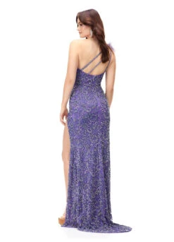 Duchess Gown -Naked Dresses Store ASHLEYlauren 11277 Purple Duchess Evening Gown. Back