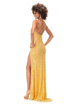 Duchess Gown -Naked Dresses Store ASHLEYlauren 11277 Yellow Duchess Evening Gown. Back