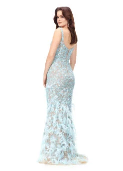 Ava Gown -Naked Dresses Store ASHLEYlauren 11279 Baby Blue Ava Evening Gown. Back