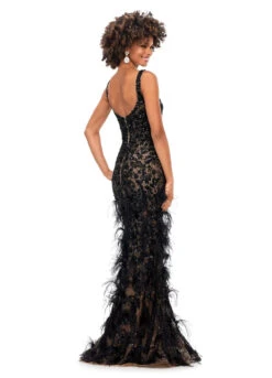 Ava Gown -Naked Dresses Store ASHLEYlauren 11279 Black Ava Evening Gown. Back