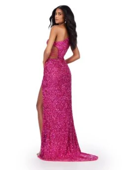 Zafira Gown -Naked Dresses Store ASHLEYlauren 11288 Fuchsia Zafira Evening Gown.Back
