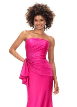 Aubrey Gown -Naked Dresses Store ASHLEYlauren 11295 Pink Aubrey Evening Gown. Close Up