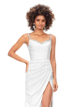 Jules Gown -Naked Dresses Store ASHLEYlauren 11298 White Jules Evening Gown. Close Up