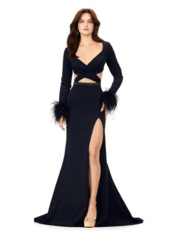 Larna Gown -Naked Dresses Store ASHLEYlauren 11308 White Larna Evening Gown. Black