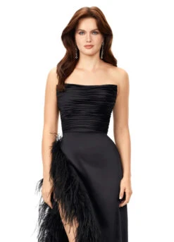 Carina Gown -Naked Dresses Store ASHLEYlauren 11313 Black Carina Evening Gown. Close Up