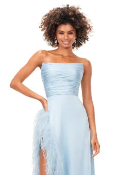 Carina Gown -Naked Dresses Store ASHLEYlauren 11313 Light Blue Carina Evening Gown. Close Up