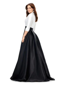 Felicity Gown -Naked Dresses Store ASHLEYlauren 11326 Black White Felicity Evening Gown. Back