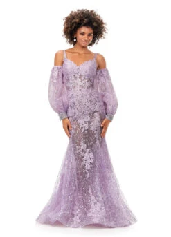 Fern Gown -Naked Dresses Store ASHLEYlauren 11335 Lilac Fern Evening Gown