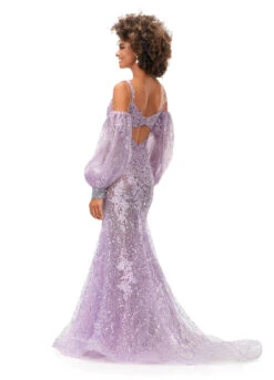 Fern Gown -Naked Dresses Store ASHLEYlauren 11335 Lilac Fern Evening Gown. Back