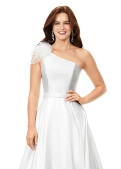 Luxe Gown -Naked Dresses Store ASHLEYlauren 11336 White Luxe Evening Gown. Close Up