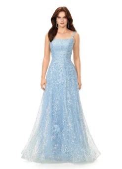 Remi Gown -Naked Dresses Store ASHLEYlauren 11338 Light Blue Remi Evening Gown