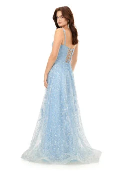 Remi Gown -Naked Dresses Store ASHLEYlauren 11338 Light Blue Remi Evening Gown. Back