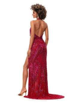 Neveah Gown -Naked Dresses Store ASHLEYlauren 11341 Red Neveah Evening Gown. Back