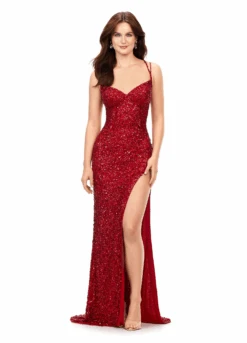 Allure Gown -Naked Dresses Store ASHLEYlauren 11342 Red Allure Evening Gown