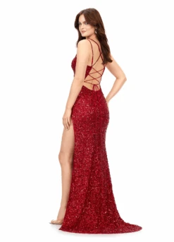 Allure Gown -Naked Dresses Store ASHLEYlauren 11342 Red Allure Evening Gown.Back