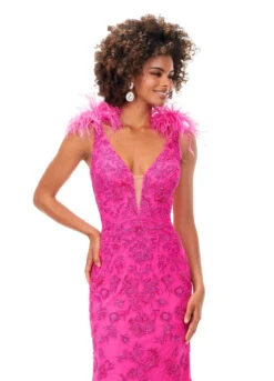 Fia Gown 23 Fia Gown -Naked Dresses Store ASHLEYlauren 11349 Hot Pink Fia Evening Gown. Close Up