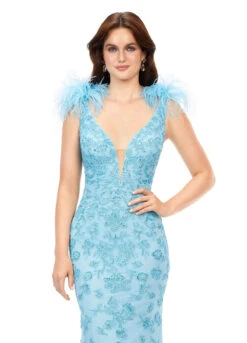 Fia Gown 20 Fia Gown -Naked Dresses Store ASHLEYlauren 11349 Sky Blue Fia Evening Gown. Close Up