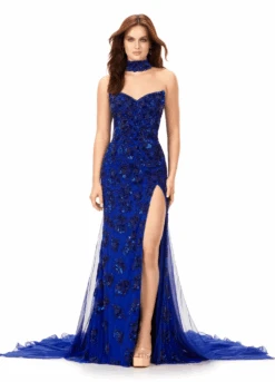 Cristal Gown -Naked Dresses Store ASHLEYlauren 11351 Cobalt Blue Cristal Evening Gown