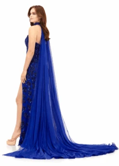 Cristal Gown -Naked Dresses Store ASHLEYlauren 11351 Cobalt Blue Cristal Evening Gown.Back