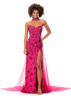 Cristal Gown -Naked Dresses Store ASHLEYlauren 11351 Pink Cristal Evening Gown