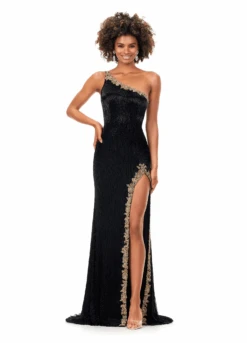 Posy Gown -Naked Dresses Store ASHLEYlauren 11352 Black Posy Evening Gown