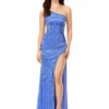 Posy Gown -Naked Dresses Store ASHLEYlauren 11352 Blue Posy Evening Gown