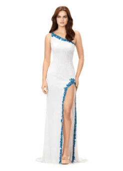 Posy Gown -Naked Dresses Store ASHLEYlauren 11352 White Posy Evening Gown