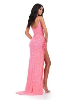 Cerai Gown 17 Cerai Gown -Naked Dresses Store ASHLEYlauren 11357 Neon Pink Cerai Evening Gown. Back