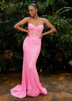 Audrina Gown -Naked Dresses Store ASHLEYlauren 11362 Pink Audrina Evening Gown. Editorial