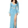 Beauty Gown -Naked Dresses Store ASHLEYlauren 11364 Blue Beauty EveningGown