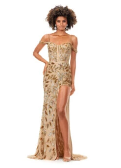 Blakely Gown -Naked Dresses Store ASHLEYlauren 11365 Blakely Evening Gown Gold