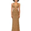 Jersey Gown -Naked Dresses Store ASHLEYlauren 11366 Gold Jersey Evening Gown
