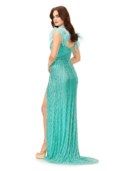 Haven Gown 17 Haven Gown -Naked Dresses Store ASHLEYlauren 11367 Aqua Haven Evening Gown. Back