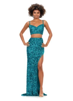 Jasmine Two Piece Gown -Naked Dresses Store ASHLEYlauren 11370 Aqua Two Piece Gown